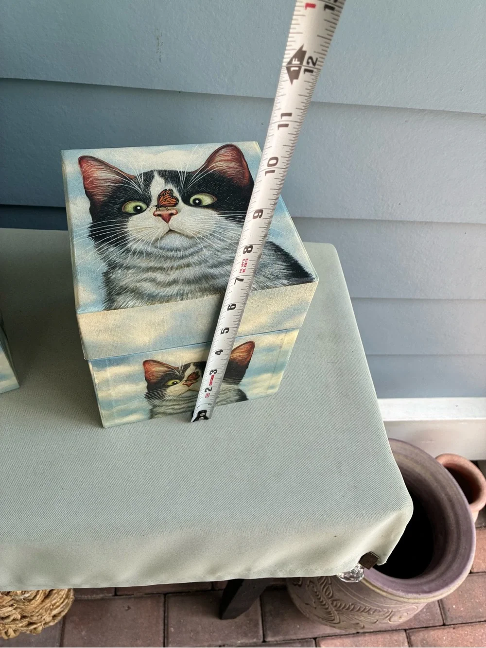 🐾 Set of 3 Vintage Bob’s Boxes – Tuxedo Cat & Ladybug Nesting Boxes